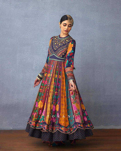 Muslin Cotton Kesh149 1241 Gowns  Printed Fancy Anarkali Long Gowns