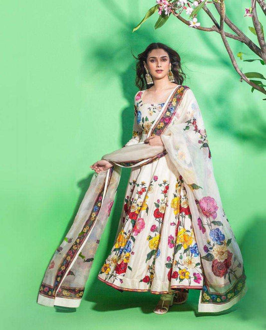 Muslin Cotton Kesh149 1250 Gowns  Anarkali Long Printed Fancy Gowns