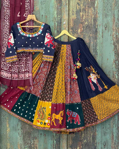 Muslin Cotton Kesh151 001 Lehengas  Traditional Printed Navratri Chaniya Choli