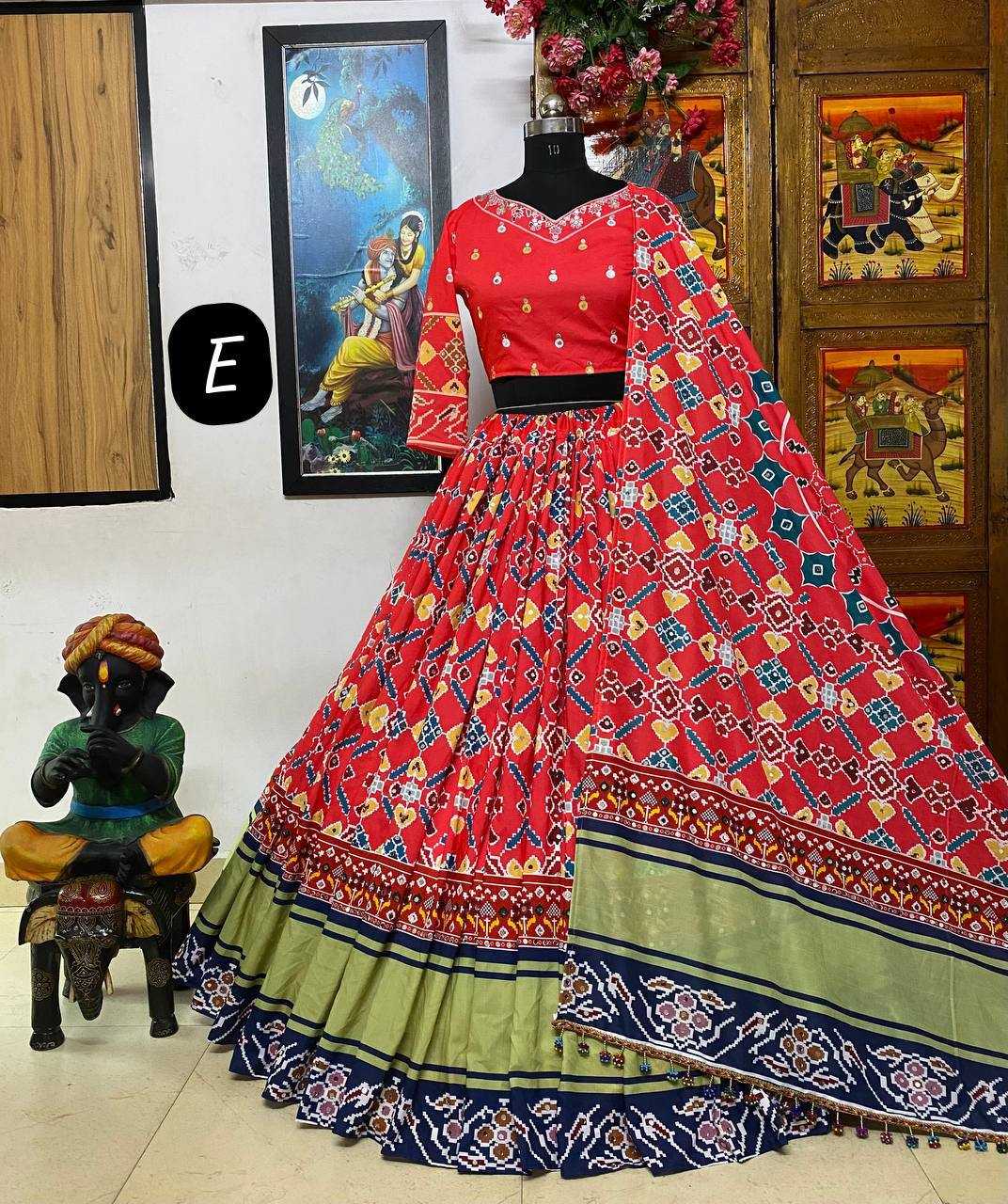 Muslin Cotton Kesh151 014 Lehengas  Traditional Printed Lehengas