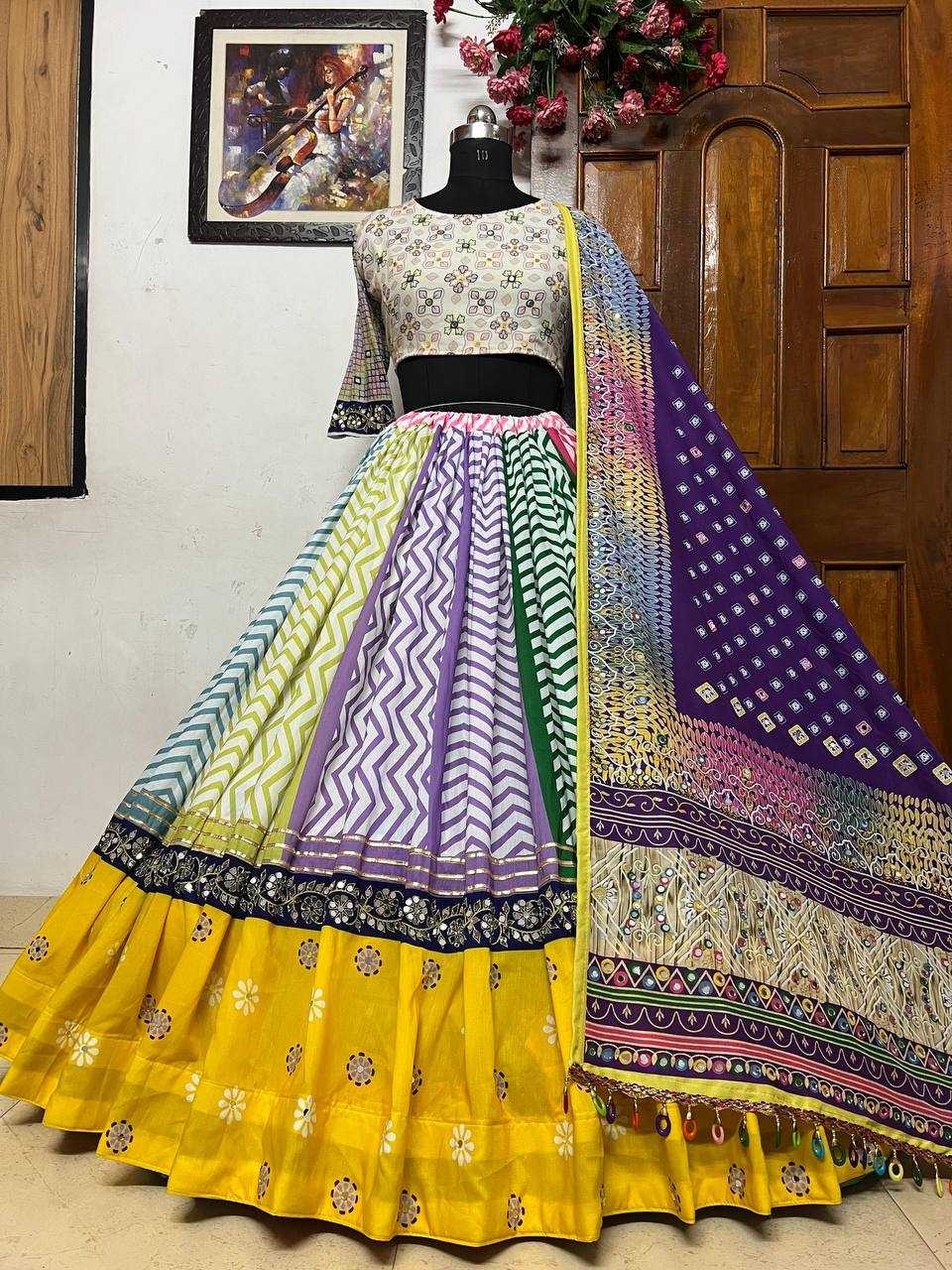 Muslin Cotton Kesh151 049 Lehengas  Traditional Printed Navratri Chaniya Choli