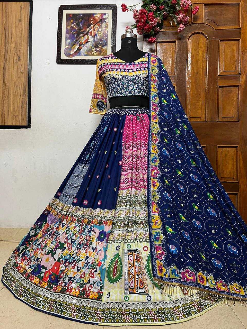 Muslin Cotton Kesh151 054 Lehengas  Traditional Printed Navratri Chaniya Choli