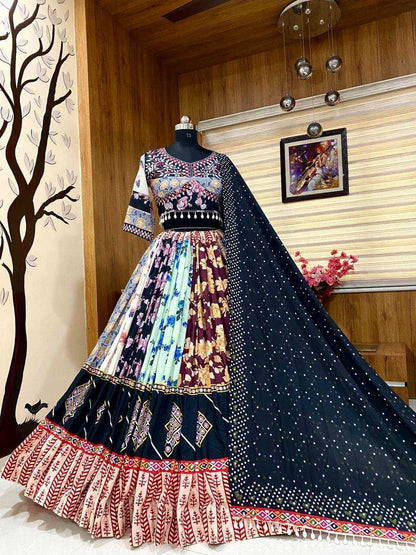 Muslin Cotton Kesh151 059 Lehengas  Traditional Printed Navratri Chaniya Choli