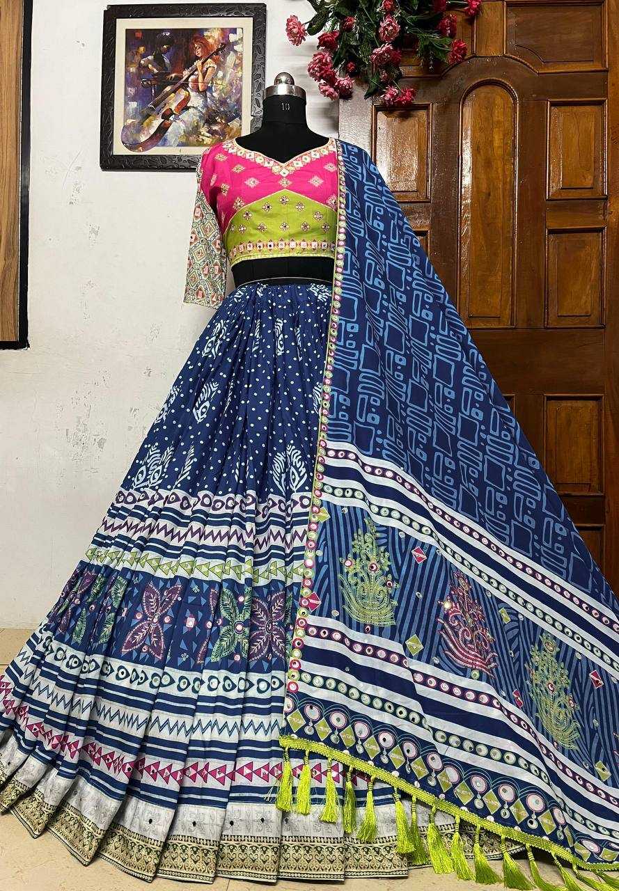 Muslin Cotton Kesh151 080 Lehengas  Traditional Printed Navratri Chaniya Choli