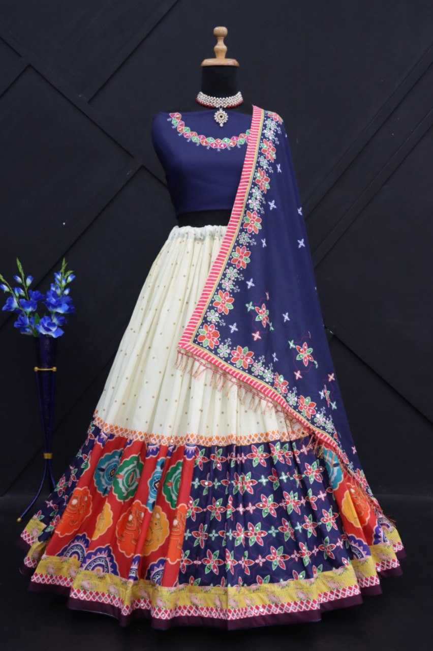 Muslin Cotton Kesh216 235 Lehengas  Traditional Lehenga With Dupatta Lehenga With Blouse Blue Lehengas