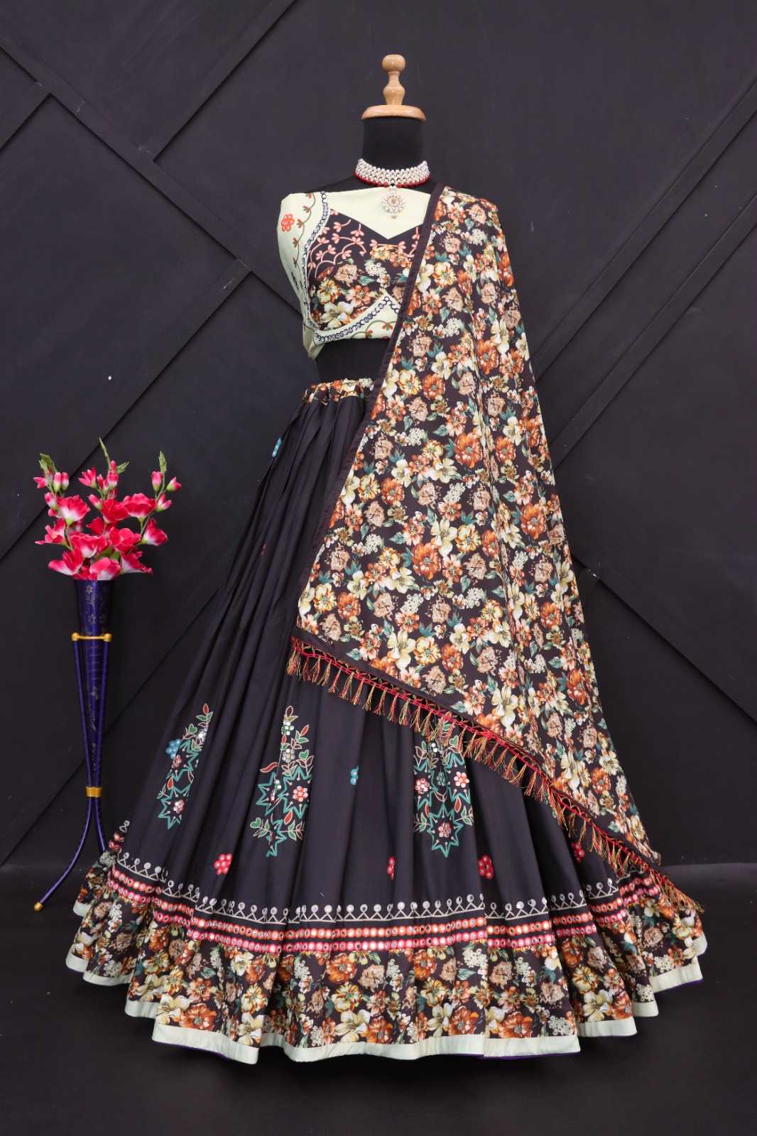 Muslin Cotton Ksf 150 Lehengas  Traditional Navratri Chaniya Choli