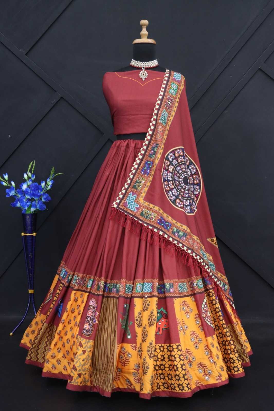 Muslin Cotton Ksf 203 Lehengas  Navratri Chaniya Choli Traditional Printed Lehengas