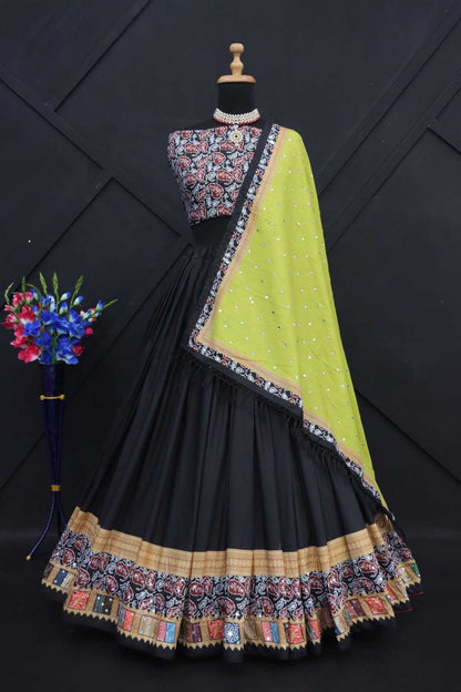 Muslin Cotton Ksf 210 Lehengas  Traditional Printed Lehengas