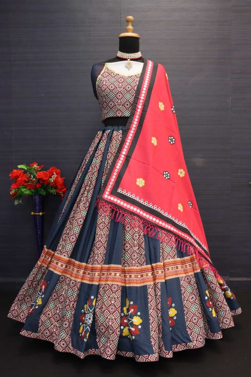 Muslin Cotton Rin136 106 Lehengas  Navratri Chaniya Choli Traditional Printed Lehengas