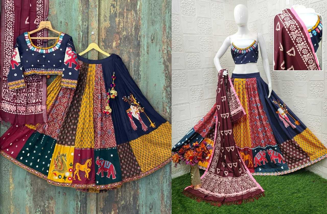 Muslin Cotton Rin136 11 Lehengas  Traditional Printed Navratri Chaniya Choli