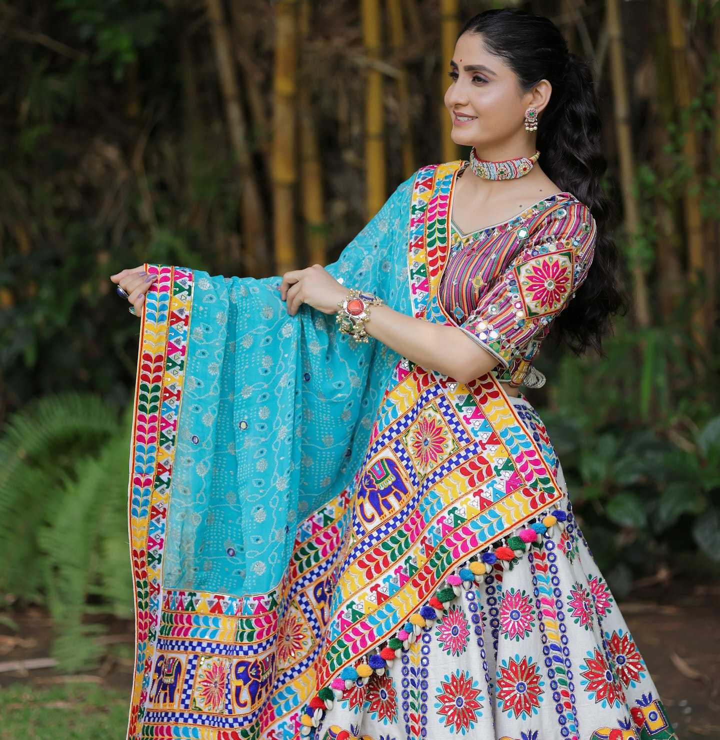 Muslin Cotton Rin136 121 Lehengas  Navratri Chaniya Choli Traditional Printed Lehengas