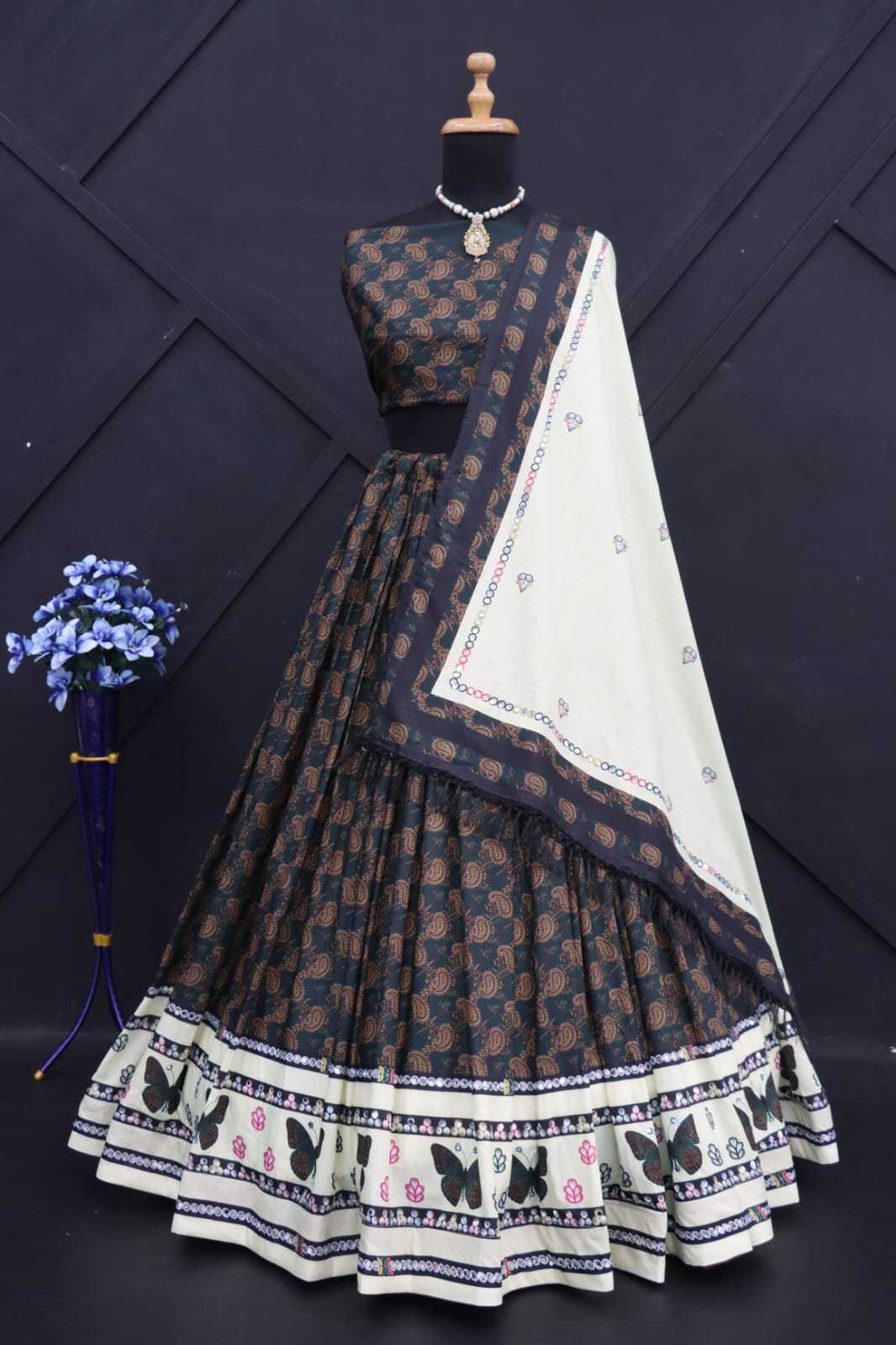 Muslin Cotton Rin136 224 Lehengas  Navratri Chaniya Choli Traditional Printed Lehengas