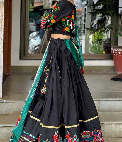 Muslin Cotton Rin136 229 Lehengas  Navratri Chaniya Choli Traditional Printed Lehengas