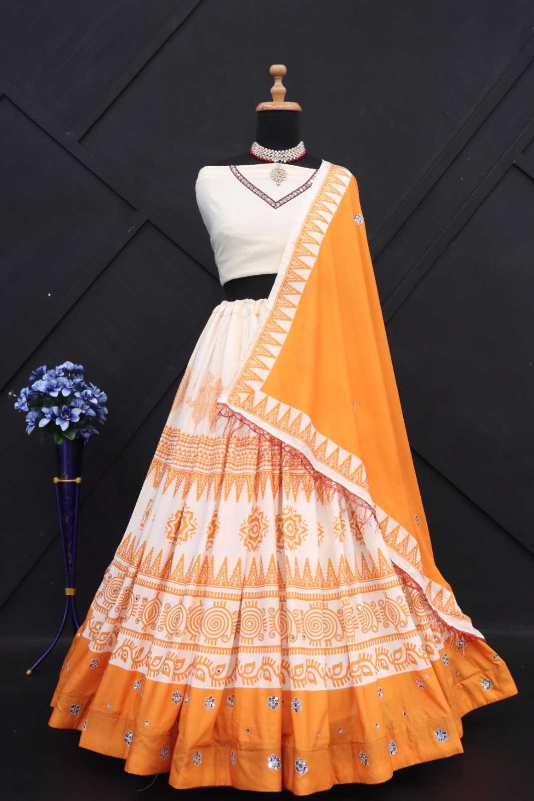 Muslin Cotton Rin136 244 Lehengas  Navratri Chaniya Choli Traditional Printed Lehengas