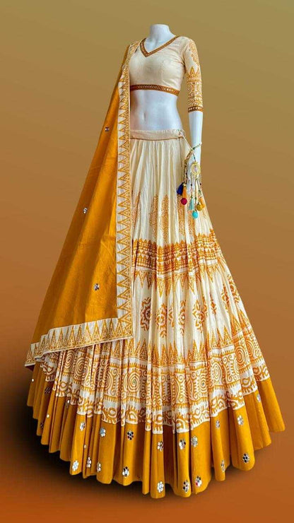 Muslin Cotton Rin136 244 Lehengas  Navratri Chaniya Choli Traditional Printed Lehengas