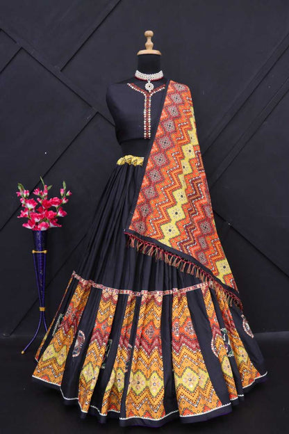 Muslin Cotton Rin190 147 Lehengas  Traditional Printed Lehengas