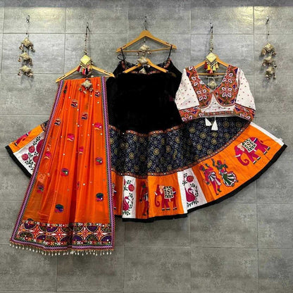 Muslin Cotton Rin190 153 Lehengas  Traditional Printed Navratri Chaniya Choli Lehengas