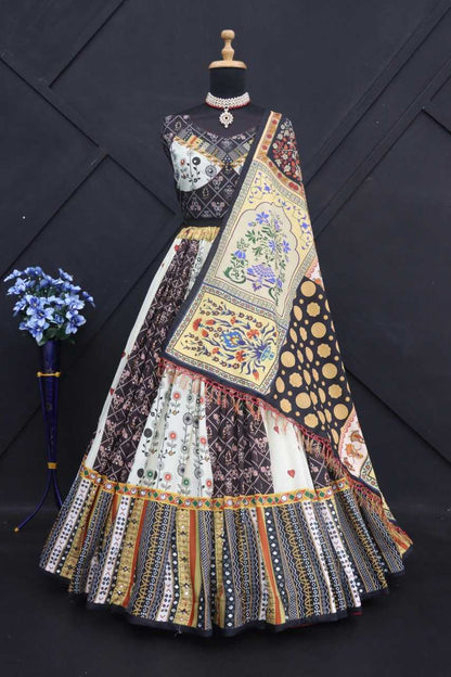 Muslin Cotton Rin190 158 Lehengas  Traditional Printed Navratri Chaniya Choli Lehengas