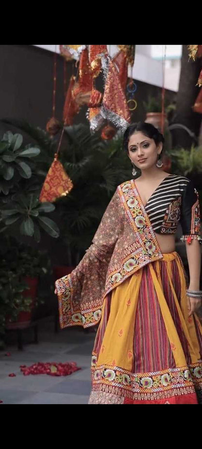 Muslin Cotton Rin190 164 Lehengas  Traditional Printed Navratri Chaniya Choli Lehnegas