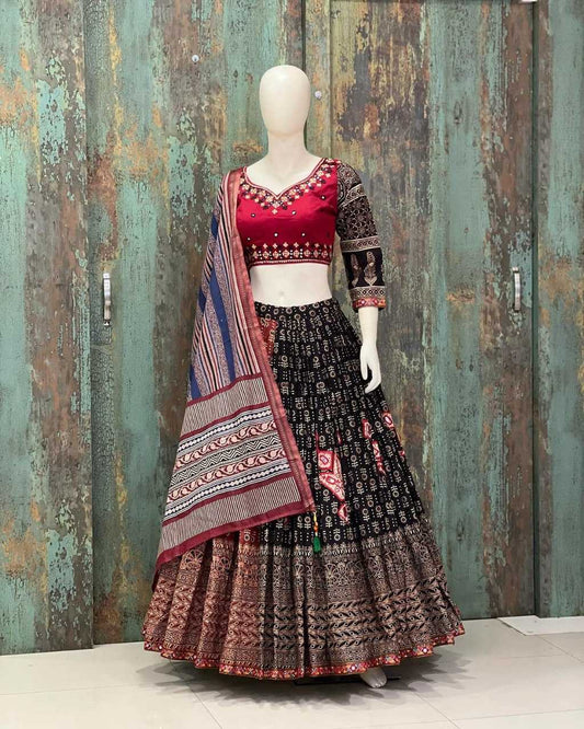 Muslin Cotton Rin190 173 Lehengas  Traditional Navratri Chaniya Choli Lehengas