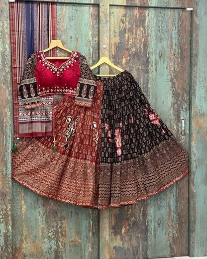 Muslin Cotton Rin190 173 Lehengas  Traditional Navratri Chaniya Choli Lehengas