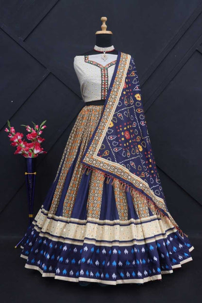 Muslin Cotton Rin190 175 Lehengas  Printed Traditional Navratri Chaniya Choli Lehengas