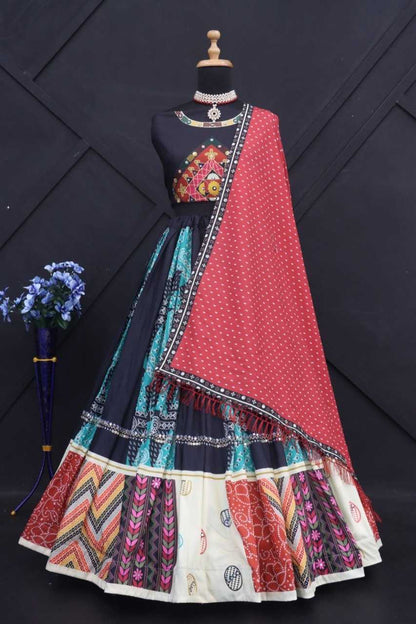 Muslin Cotton Rin190 177 Lehengas  Printed Traditional Navratri Chaniya Choli Lehengas