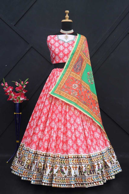 Muslin Cotton Rin190 181 Lehengas  Traditional Printed Lehengas