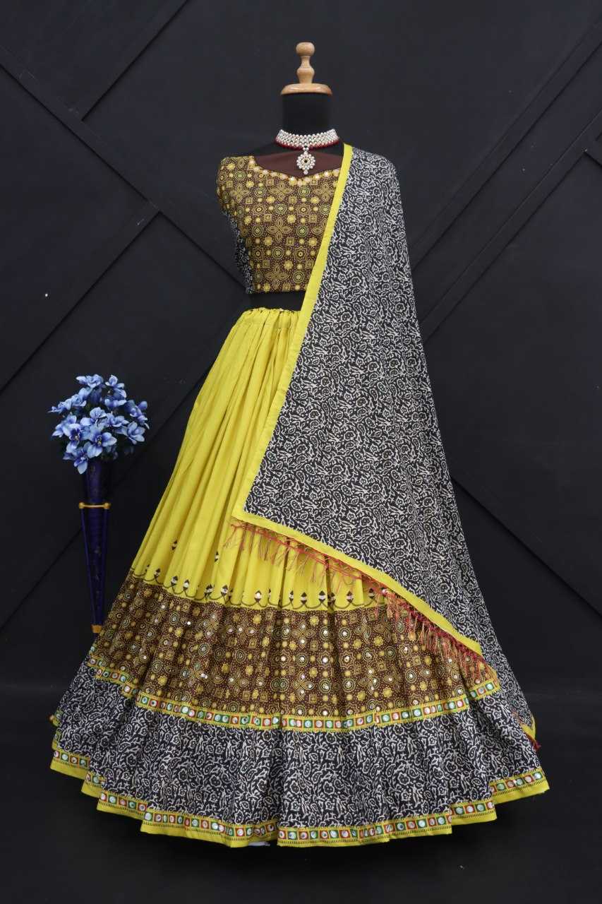 Muslin Cotton Rin190 183 Lehengas  Traditional Printed Navratri Chaniya Choli Lehengas