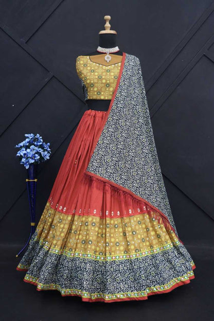 Muslin Cotton Rin190 183 Lehengas  Traditional Printed Navratri Chaniya Choli Lehengas