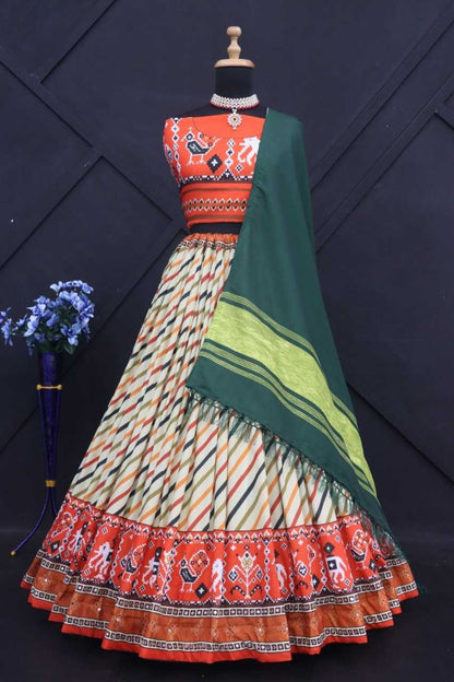 Muslin Cotton Rin190 187 Lehengas  Traditional Printed Lehengas