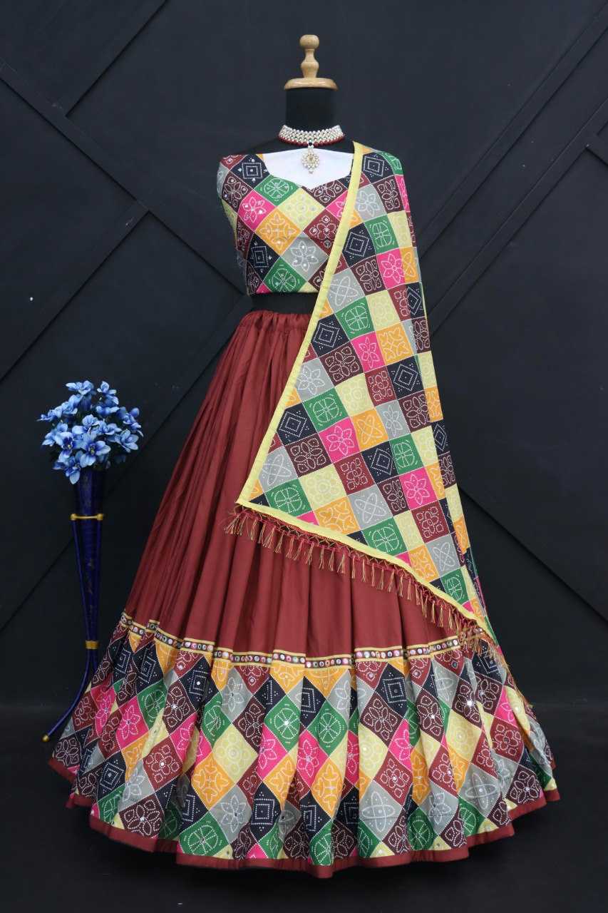 Muslin Cotton Rin190 194 Lehengas  Traditional Printed Lehengas