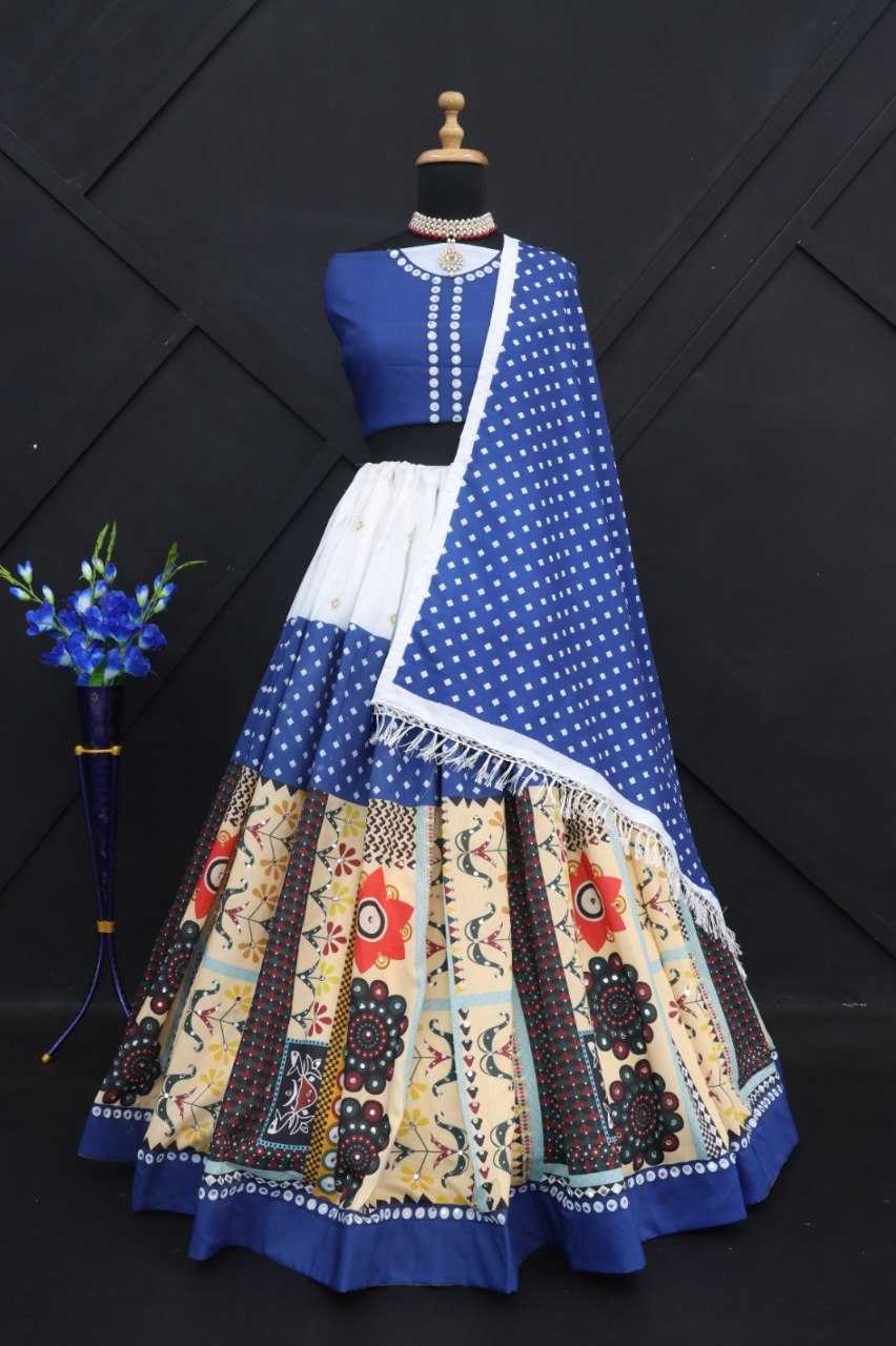 Muslin Cotton Rin190 196 Lehengas  Traditional Printed Navratri Chaniya Choli Lehengas