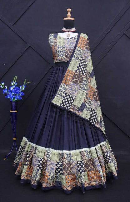 Muslin Cotton Rin190 197 Lehengas  Traditional Printed Lehengas