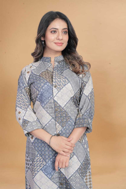 Muslin Cotton Rin153 7137 Kurtis  Printed Cotton Kurtis With Bottom Kurtis