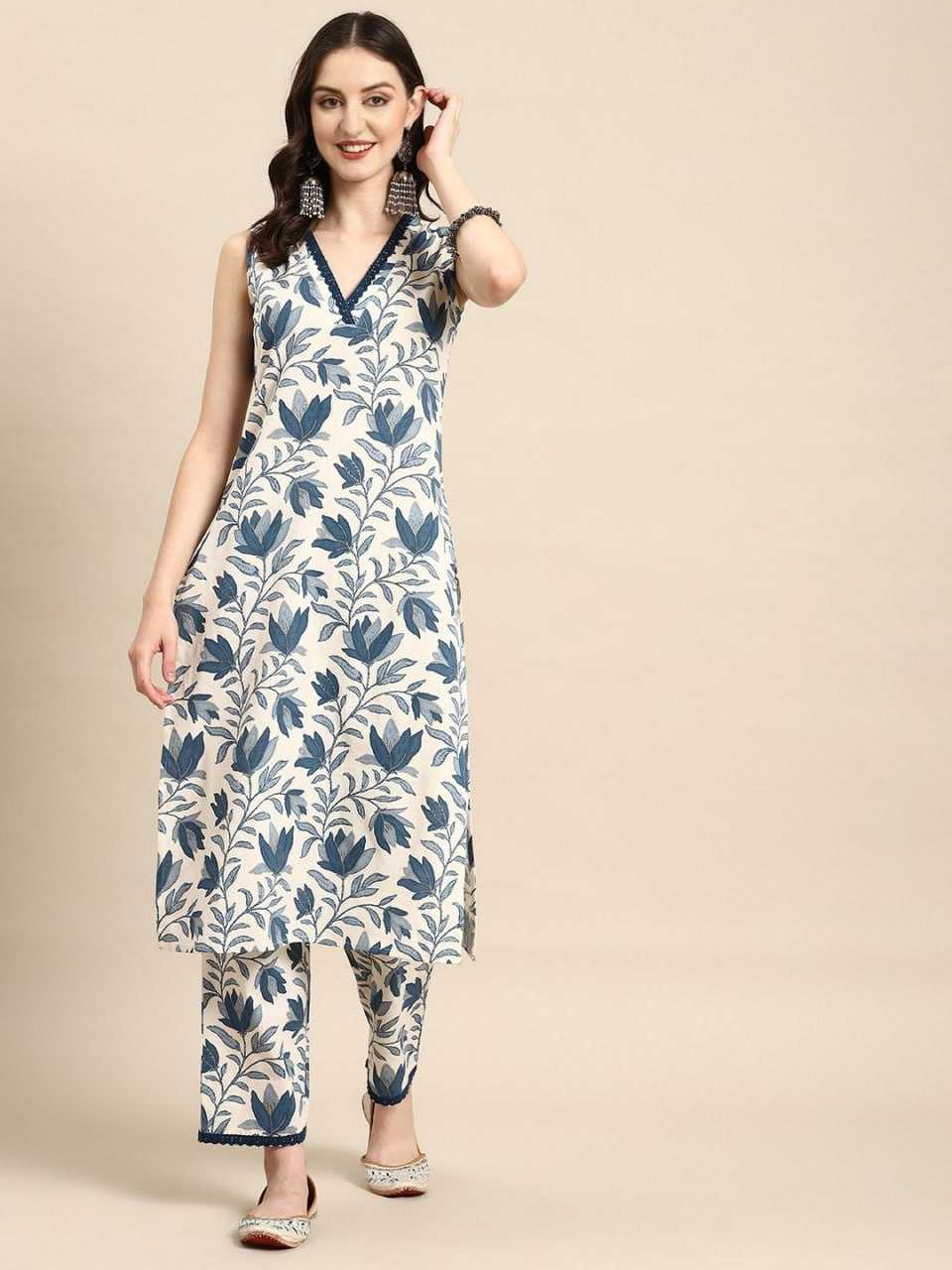 Muslin Cotton Rin153 8001 Kurtis  Printed Cotton Kurtis With Bottom Kurtis