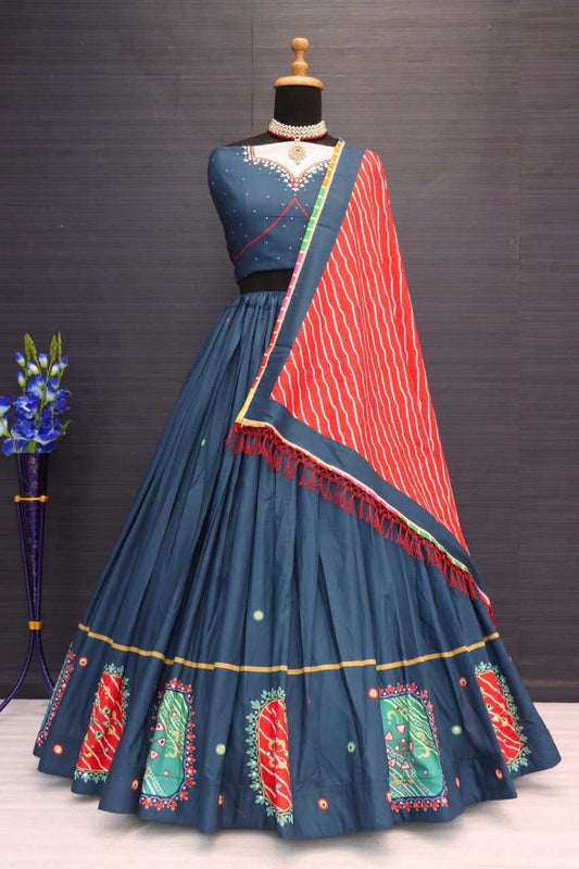 Muslin Cotton Vct 108 Lehengas  Navratri Chaniya Choli Traditional Lehengas E