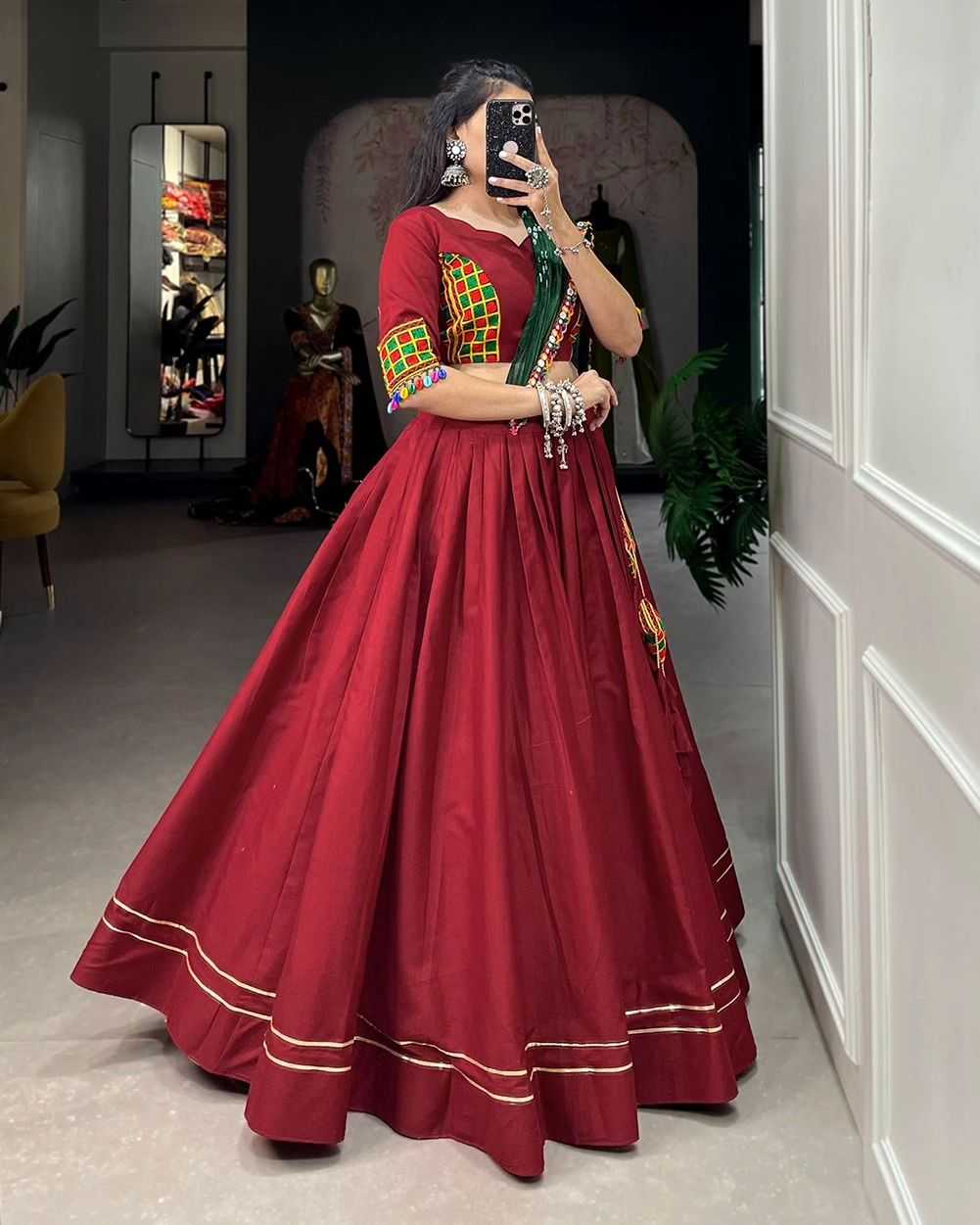 Muslin Cotton Vct 124 Lehengas  Navratri Chaniya Choli Traditional Lehengas E