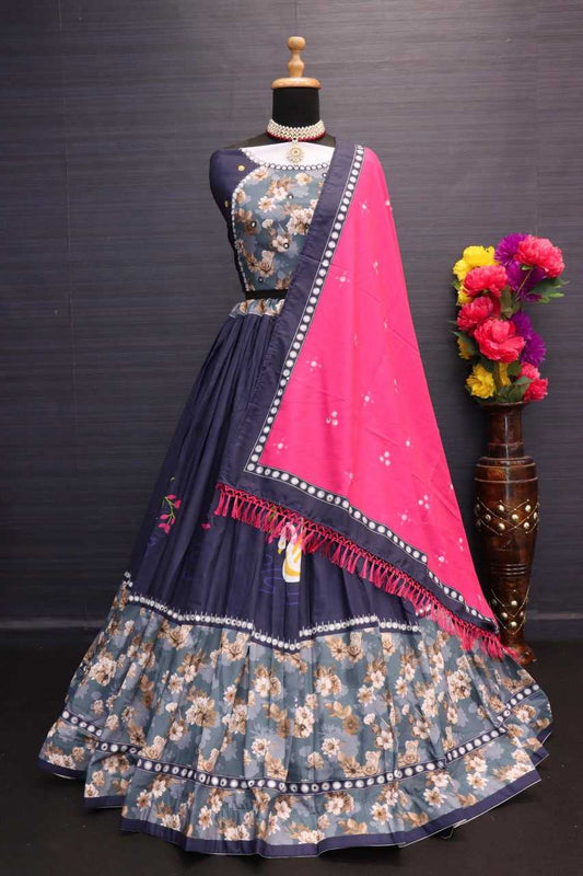 Muslin Cotton Vct 14 Lehengas  Traditional Navratri Chaniya Choli E