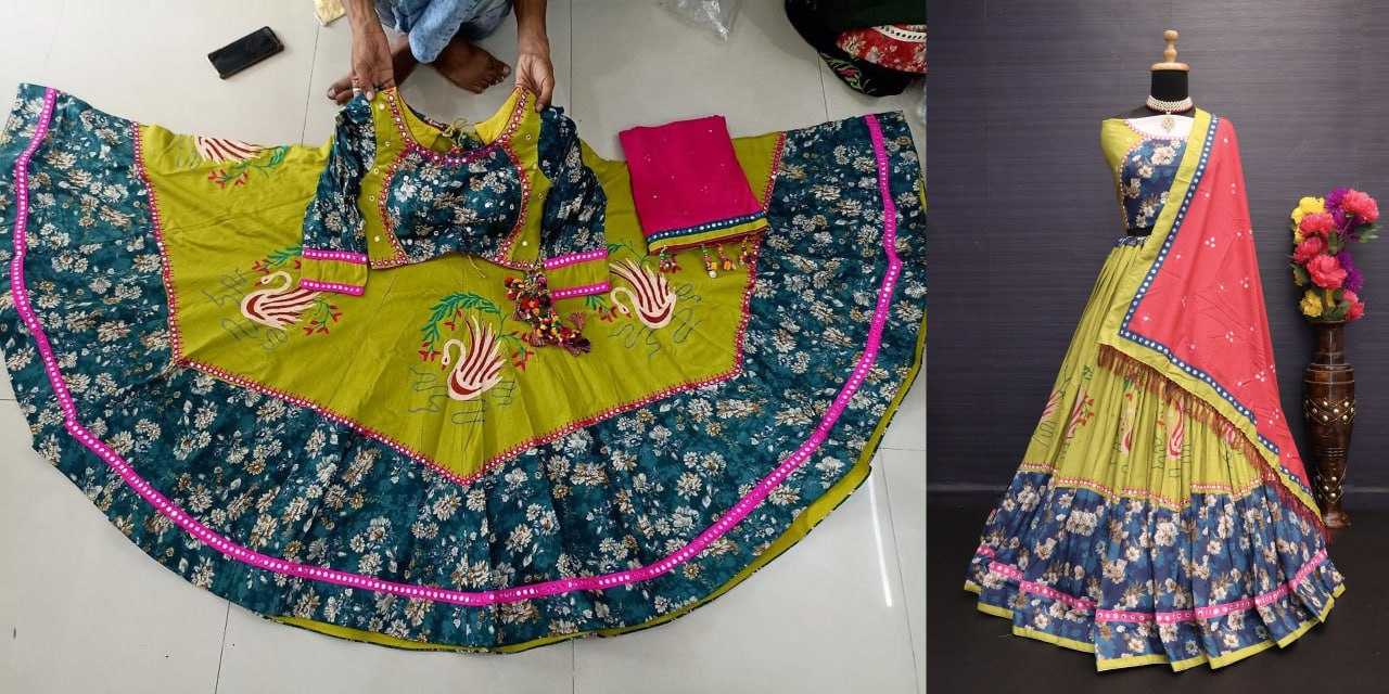 Muslin Cotton Vct 16 Lehengas  Traditional Navratri Chaniya Choli E