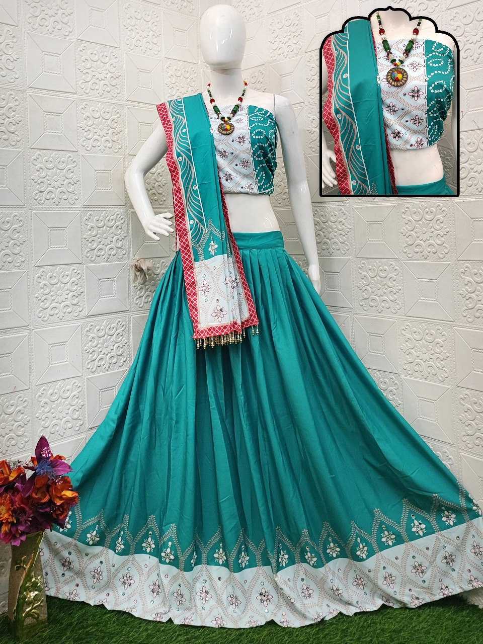 Muslin Cotton Vct - 89 Lehengas  Traditional Navratri Chaniya Choli E