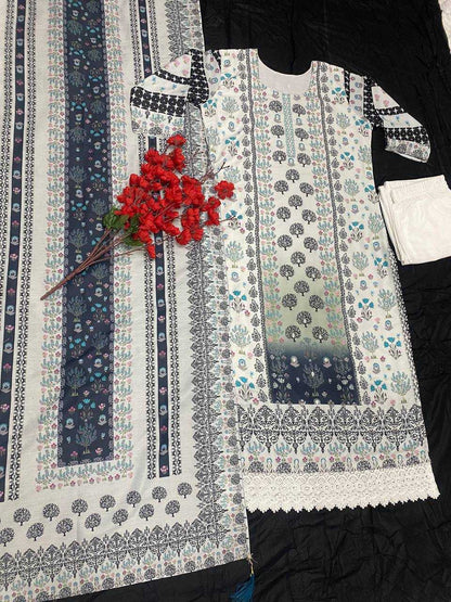 Muslin Kesh164 G54 Suits & Dresses  Printed Long Kurti White Salwar Suits Manufacture