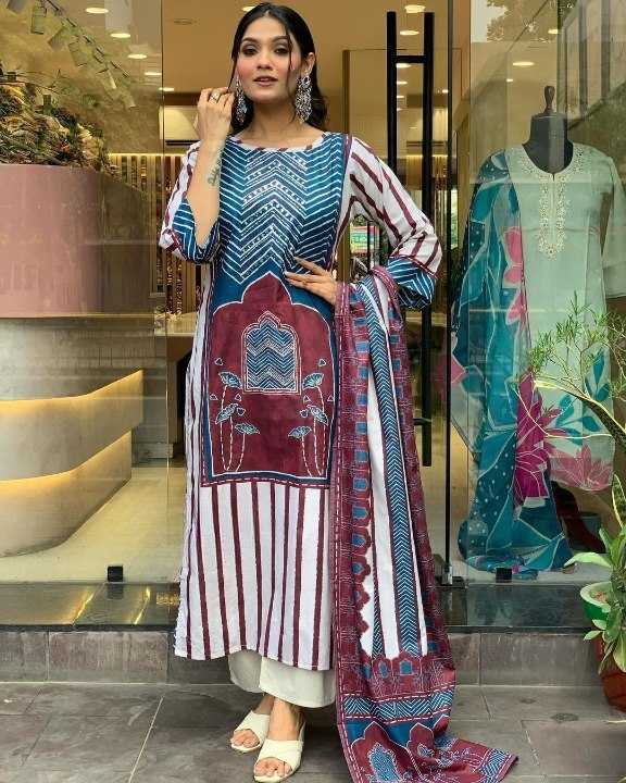 Muslin Kesh164 G59 Suits & Dresses  Printed Long Kurti Ladies Suits Manufacture