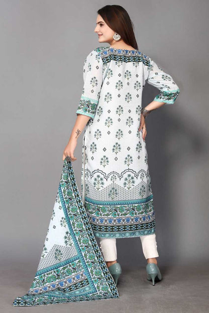 Muslin Kesh164 G63 Suits & Dresses  Printed Long Kurti White Salwar Suits Manufacture