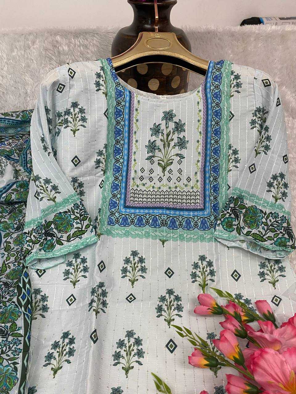 Muslin Kesh164 G63 Suits & Dresses  Printed Long Kurti White Salwar Suits Manufacture