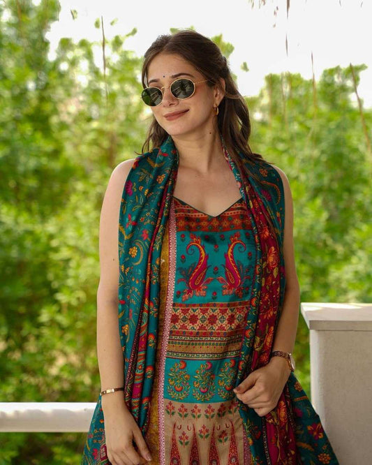 Muslin Kesh164 G65 Suits & Dresses  Printed Long Kurti Sleeveless Dresses Suits Manufacture