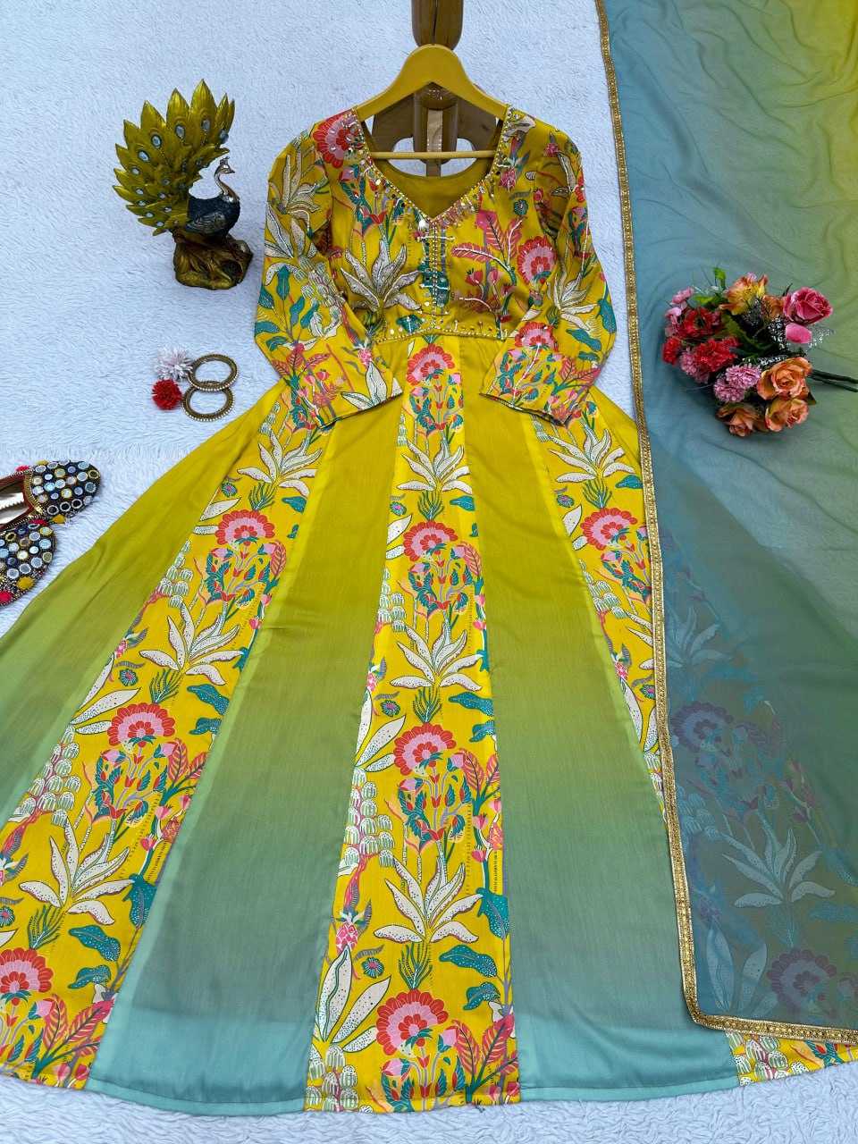 Muslin Rin133 1461-B Suits & Dresses  Printed Embroidery Anarkali Suits