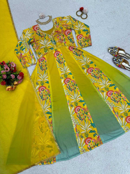 Muslin Rin133 1461-B Suits & Dresses  Printed Embroidery Anarkali Suits