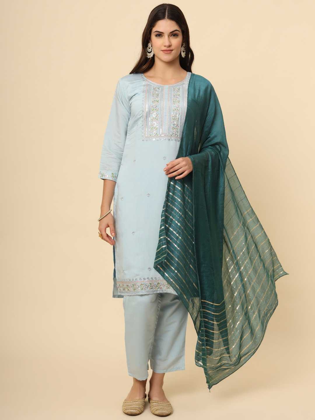 Muslin Silk Rin188 Campa Suits & Dresses  Embroidered Ladies Silk Party Wear Long Kurtis Suits