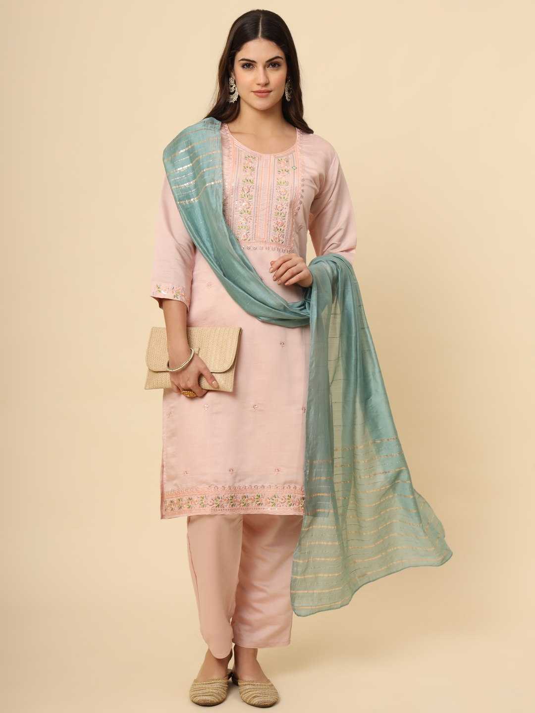 Muslin Silk Rin188 Campa Suits & Dresses  Embroidered Ladies Silk Party Wear Long Kurtis Suits